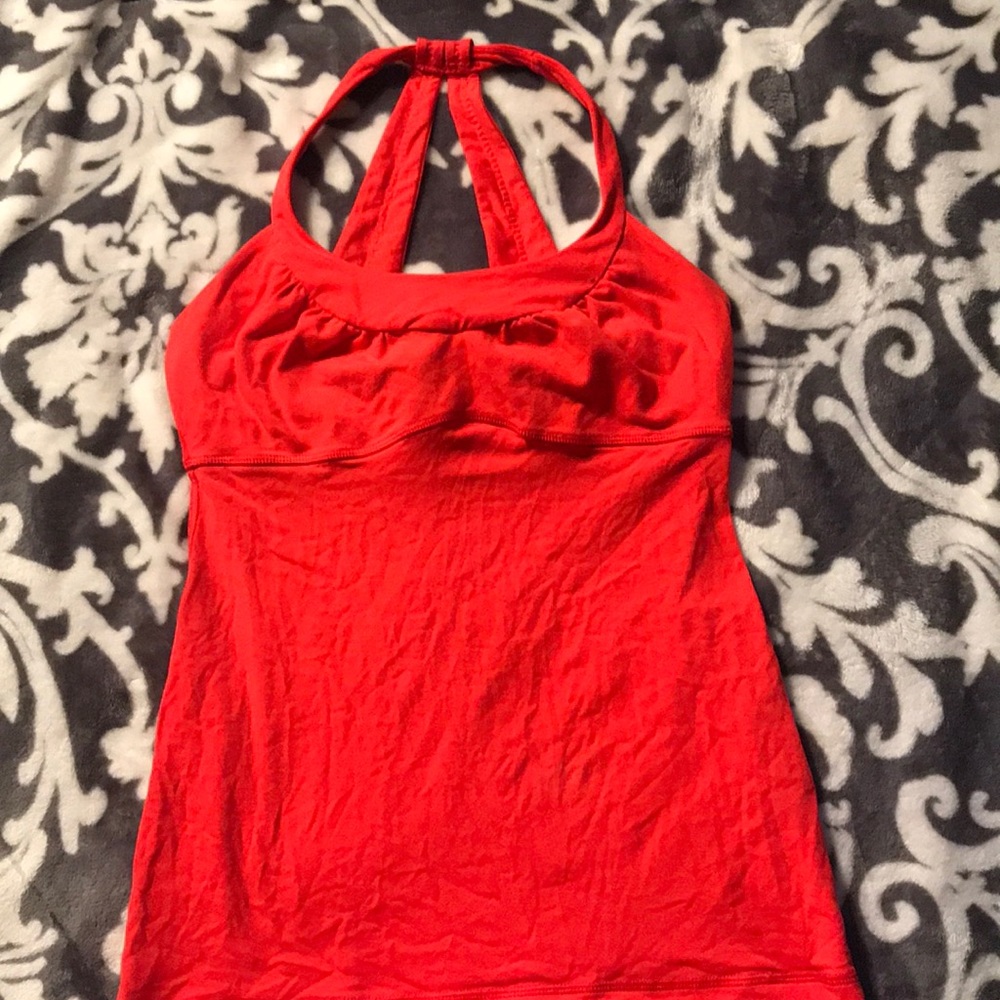 Orange red sports tank top